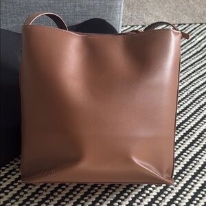BEIS Brown Leather Tote Bag - Woman’s Shoulder Carry